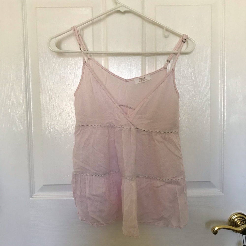 sun and shadow pink tank